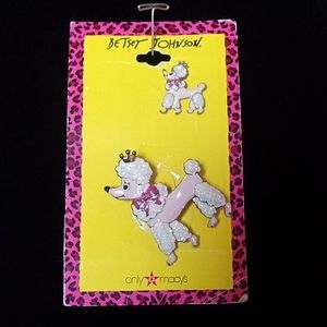 New Vintage! BETSEY JOHNSON Princess Standard Poodle Pins / Broochs.